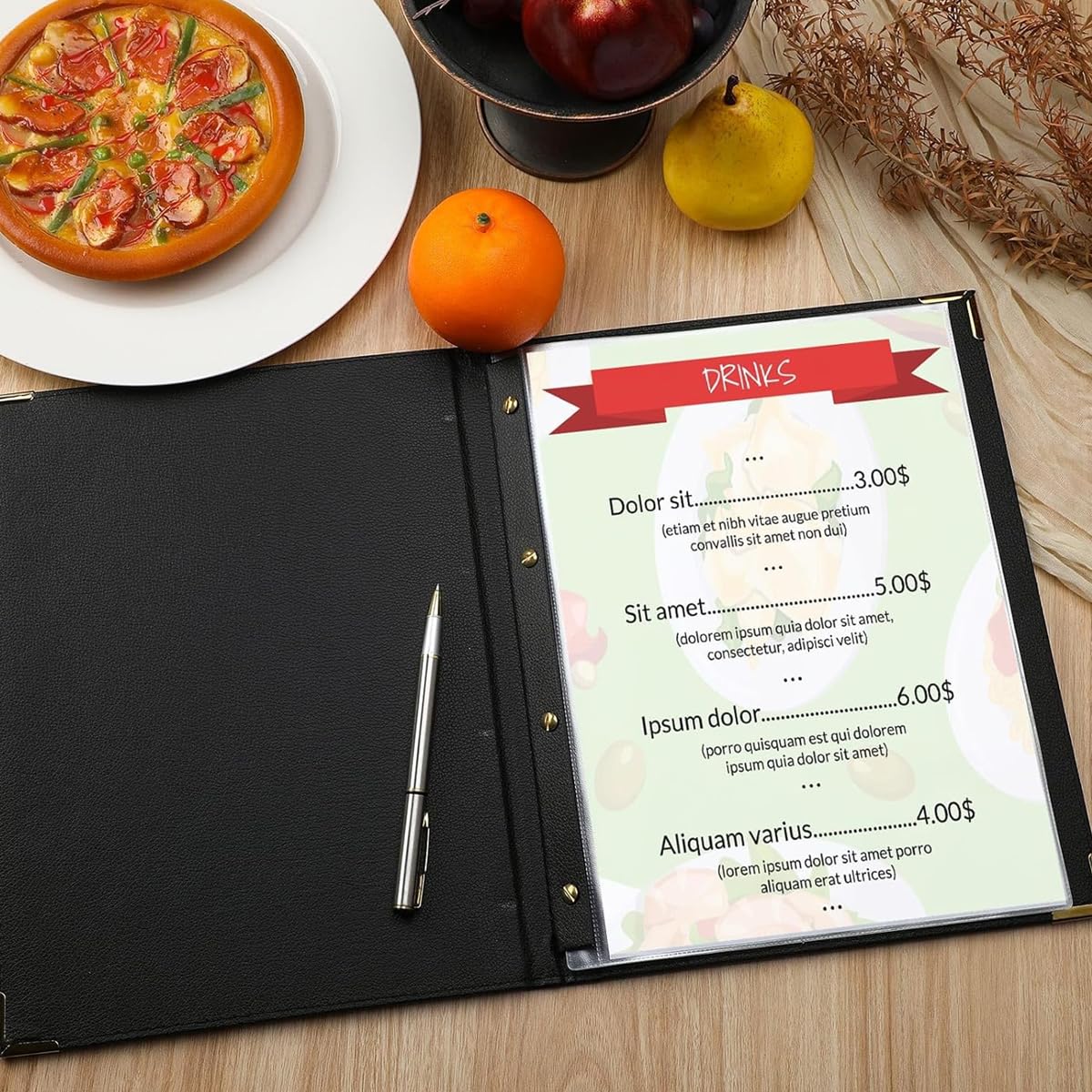 HASTHIP® Leather Hard Cover Menu Cover