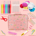 HASTHIP Crochet Hook Set for DIY Crafts with 9 and 12 Sizes and Soft Rubber Handles | Portable Storage Bag