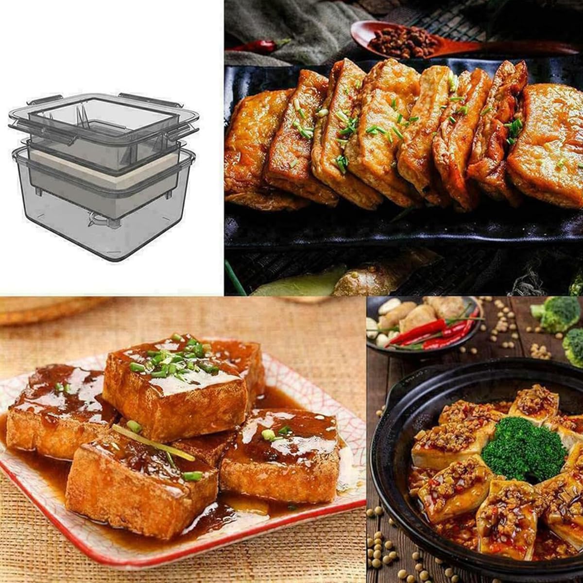 HASTHIP Tofu Press for Homemade Tofu with Quick Water Removal | 16x14x8.5cm 3pcs Food Grade Tools