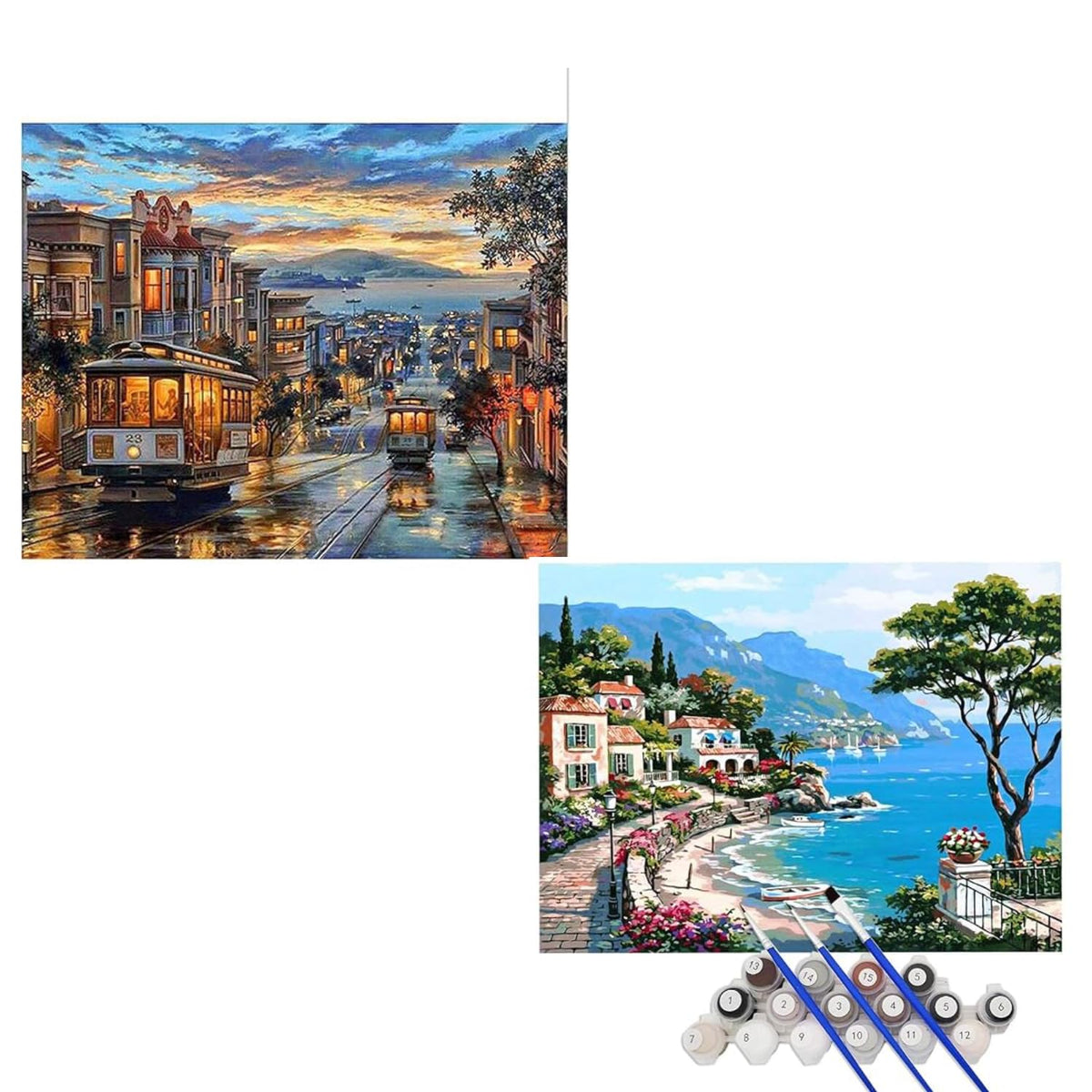 HASTHIP Paint by Numbers Kit for Adults and Kids featuring 16x20 in Canvas & Acrylic Paints | DIY Relaxation Art Gift