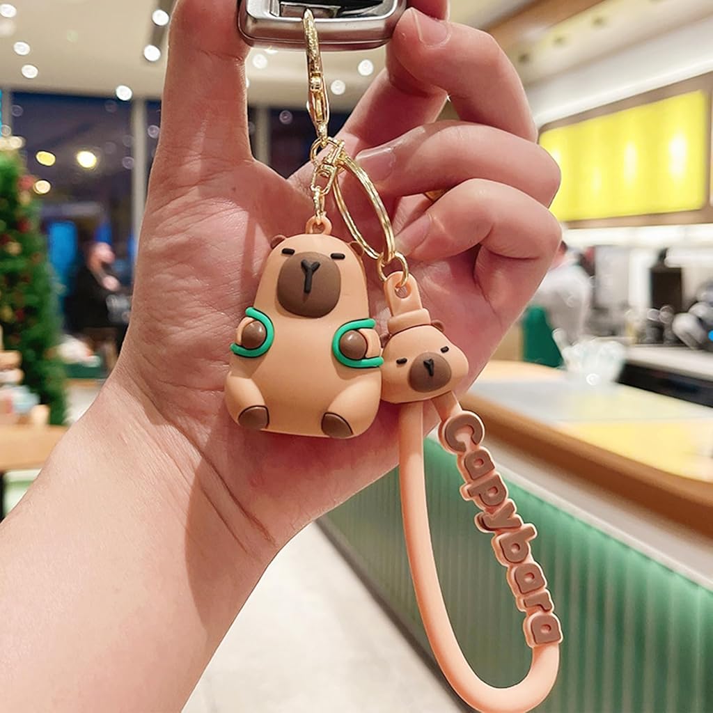 HASTHIP® 2 PCS Cute Capybara Keychain Toy
