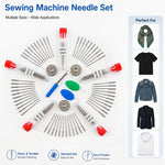 HASTHIP 50-Piece Sewing Machine Needle Set with Bobbins, Tools and Five Sizes for Household Machines