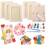 HASTHIP Wooden Photo Frame Kit for DIY Crafts with 6 Frames and 30 3D Decals | Eco Wood