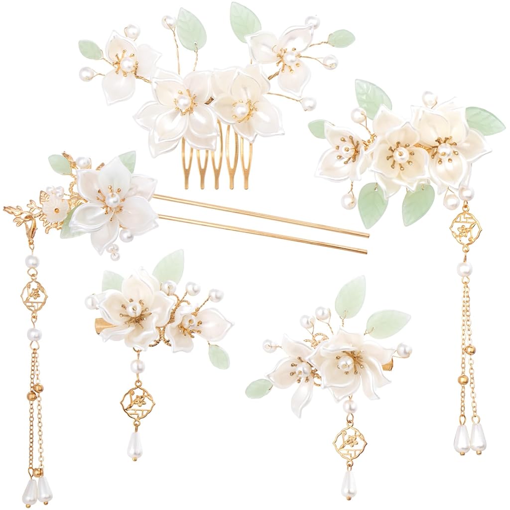 HASTHIP® Horquilla con borlas flores camelia