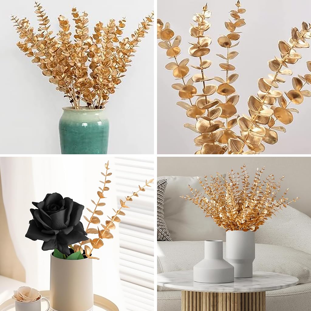 HASTHIP® 20Pcs Artificial Eucalyptus Stems Artificial Plants Home Decor, Faux Eucalyptus Leaves Greenery Branches Artificial Flowers for Decoration, Arrangement, Wedding, Home, 16" (Vase Not Included)