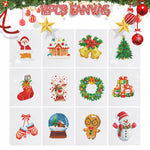HASTHIP DIY Christmas Diamond Paint Craft Kit with 12 Designs 15x15cm Canvases | Beginner Set