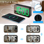 HASTHIP LED Digital Alarm Clock with 14 RGB Color Screen and Dual Alarm | USB Rechargeable Folding Nightlight