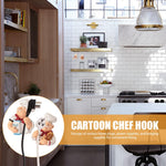 HASTHIP Decorative Power Plug Holder for Kitchen Use with 2 Ceramic Hooks | Wall Organizer