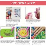 HASTHIP® 5D DIY Diamond Painting Kit Desk Decor with Base Colorful Life Tree Color Acrylic 5D DIY Diamond Art Painting Tabletop Ornaments Beginners 5D DIY Diamond Painting Kit Home Gift