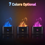 HASTHIP Air Humidifier for Bedroom with 180ml Tank and Ultrasonic Cool Mist | 7 Color Flame Light