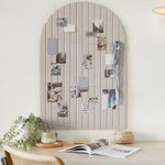 HASTHIP® Large Felt Board 90x60cm Modern Arch Design Wall Bulletin Board Decorative Cork Panel for Photos Notes Home Office Beige Almond