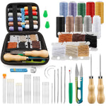 HASTHIP Leather Sewing Kit for Upholstery Repair with 59 Pcs Needles and Waxed Thread