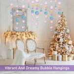 HASTHIP Stringed Beading Decorations for Room and Party featuring 72 in PVC Bubbles | 4pcs Mixed Color Hanging Set