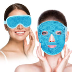 HASTHIP® Set de 2 Máscaras de Gel Facial y para Ojos,Reutilizable Compresa Fría y Caliente,Mascarilla Calmante para Ojeras Hinchazón Estrés Dolor Facial Terapia Dual Calor/Frío Cuidad