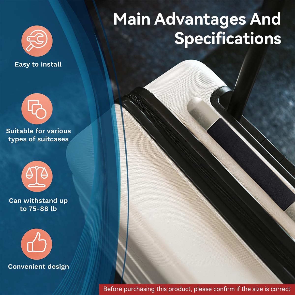 HASTHIP Replacement Suitcase Handles for Luggage with Screw-Fixed Design and 8 in Flexible Grip