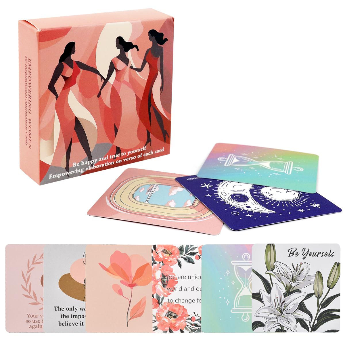 HASTHIP Affirmation Cards for Daily Motivation with 50 Inspiring Prompts | Self Care Gift