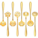 Hasthip Flower Spoon Set for Coffee and Tea with 8 Patterns | 410 Stainless Steel 11.9 cm