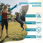 HASTHIP® Animal Handling Gloves 23.6'' Long Leather Bite & Scratch Resistant Gauntlet, Heat & Puncture Proof Safety Gloves for Dog Cat Bird Reptile Snake Falcon Welding BBQ Fireplace Use