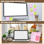 HASTHIP® Compact Desktop Dry Erase Board - 12x10 Inch Thickened Acrylic Task Planner with Stand, Space-Saving Pink Memo Board for Home Study & Office Work-Pink