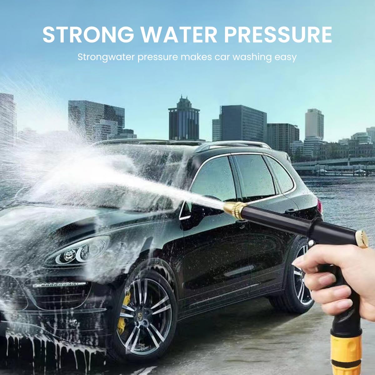 HASTHIP® Car Washer Water Gun - Car Washer High Pressure Pump with Adapters - Alloy Car Washer Gun Nozzle with 10M Pipe -Switchable Water Spray Gun Foam & Water Mode for Car Washing, Garden & Yard