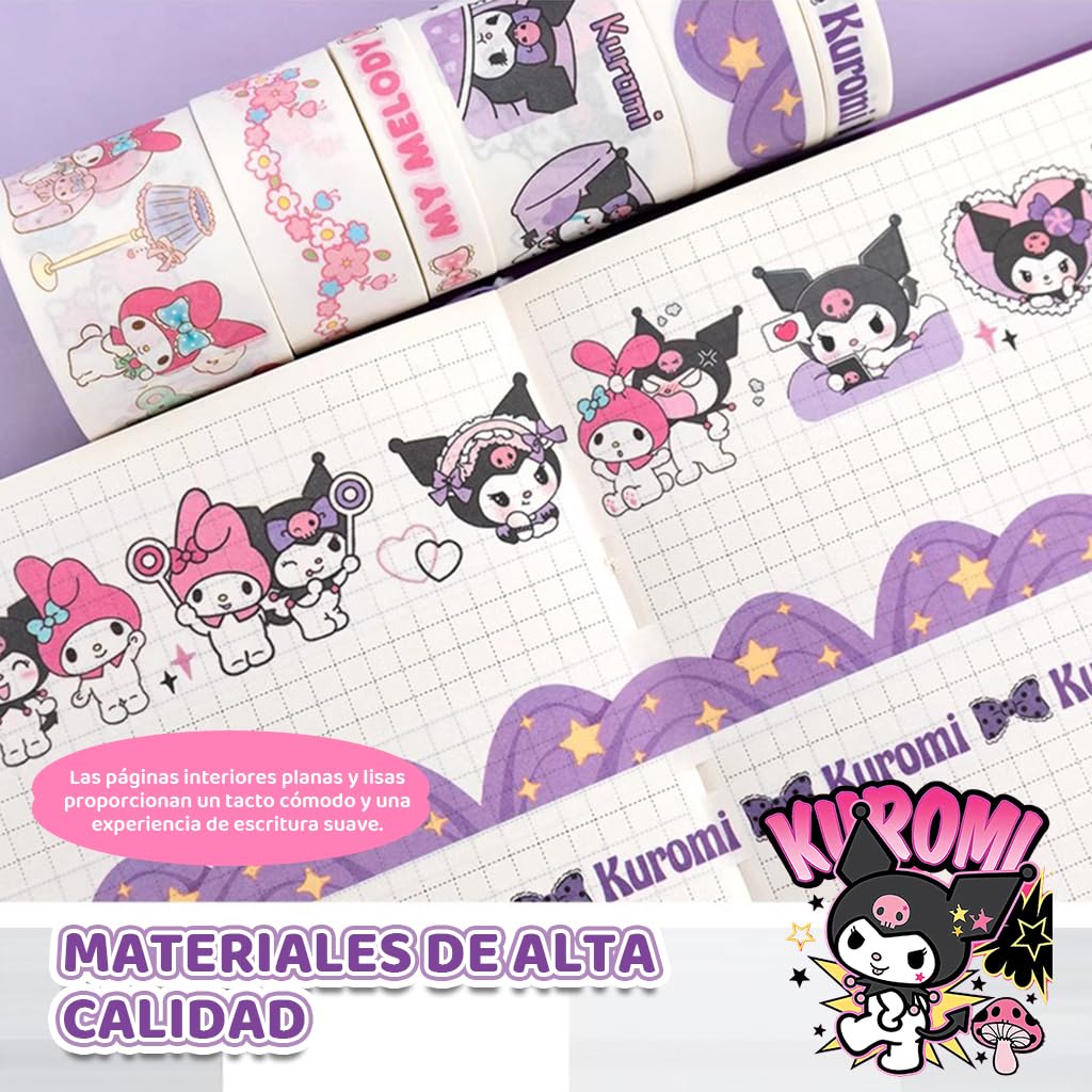 HASTHIP Kuromi Stationery Gift Box for Girls including 9 Piece Journal Set with Diary and Stickers | Perfect Birthday or School Gift