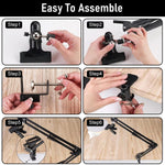 HASTHIP Embroidery Hoop Holder for DIY Craft with 13.7 in Flexible Arms and Screw-Fixed Desk Clamp
