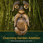 HASTHIP Bird Feeder for Garden and Patio featuring Resin Wood Spirit Design | Tree Mounted Outdoor Decor