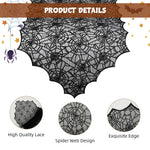 HASTHIP Halloween Table Runner 18x72 in for Party Decor featuring Black Lace Cobweb Design