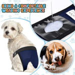 HASTHIP® Pañales Reutilizables para Perros Hembra Transpirables con 3 Almohadillas Absorbentes de Algodón,Cintura Elástica y Hebilla Rápida,Lavables y Cómodos para Cachorros Perros