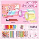 HASTHIP DIY Nano Tape Bubble Clay Craft Kit for Kids with Air Pump | Includes Stickers and Confetti