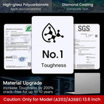 Laptop Case for MacBook Air 13.6 inch Case M3 M2 2024-2022 Release Model A3113 A2681, Misty Frosted Surface Transparent Laptop Case Scratch Resistant and Waterproof Plastic Hard Shell Case