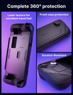 HASTHIP® JSAUX ModCase for Steam Deck, Modular Protective Case with Detachable Front Shell, PC0104 Face Cover, Adjustable Metal Kickstand, Carrying Strap, Valve Steam Deck Accessories – Basic Set,