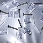 HASTHIP Mirror Holder Clips Kit for Wall Mounting with Screw Fixed Design Clear Plastic 20 Pack