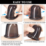 HASTHIP Facial Cupping Set for Skin Rejuvenation with 7 Pcs Multi Size Silicone Cups | Dual Action Exfoliating Brush