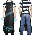 HASTHIP Apron for Dishwashing and Workshop with 43 in Length Featuring Cross Back Straps and PVC Vinyl Black