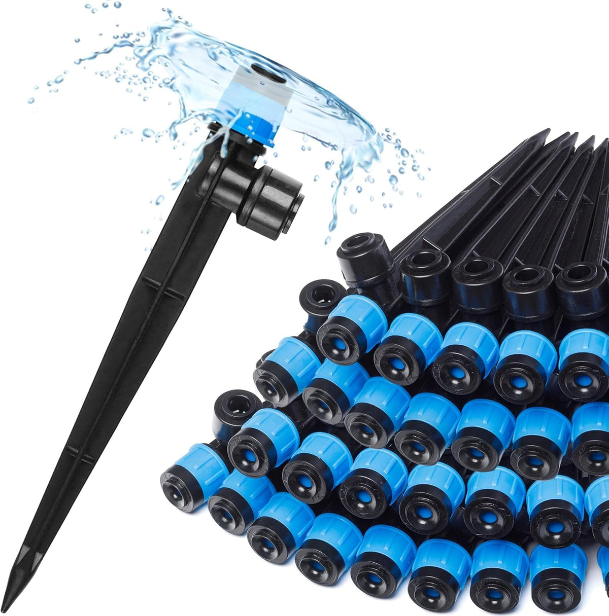 HASTHIP Garden Drip Irrigation Drippers for Plants featuring 30 pcs 360° Adjustable Stakes