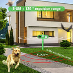 HASTHIP Outdoor Ultrasonic Pest Repeller for Garden and Patio with PIR Sensor & LED Flash | Solar Powered 16–26 ft Coverage