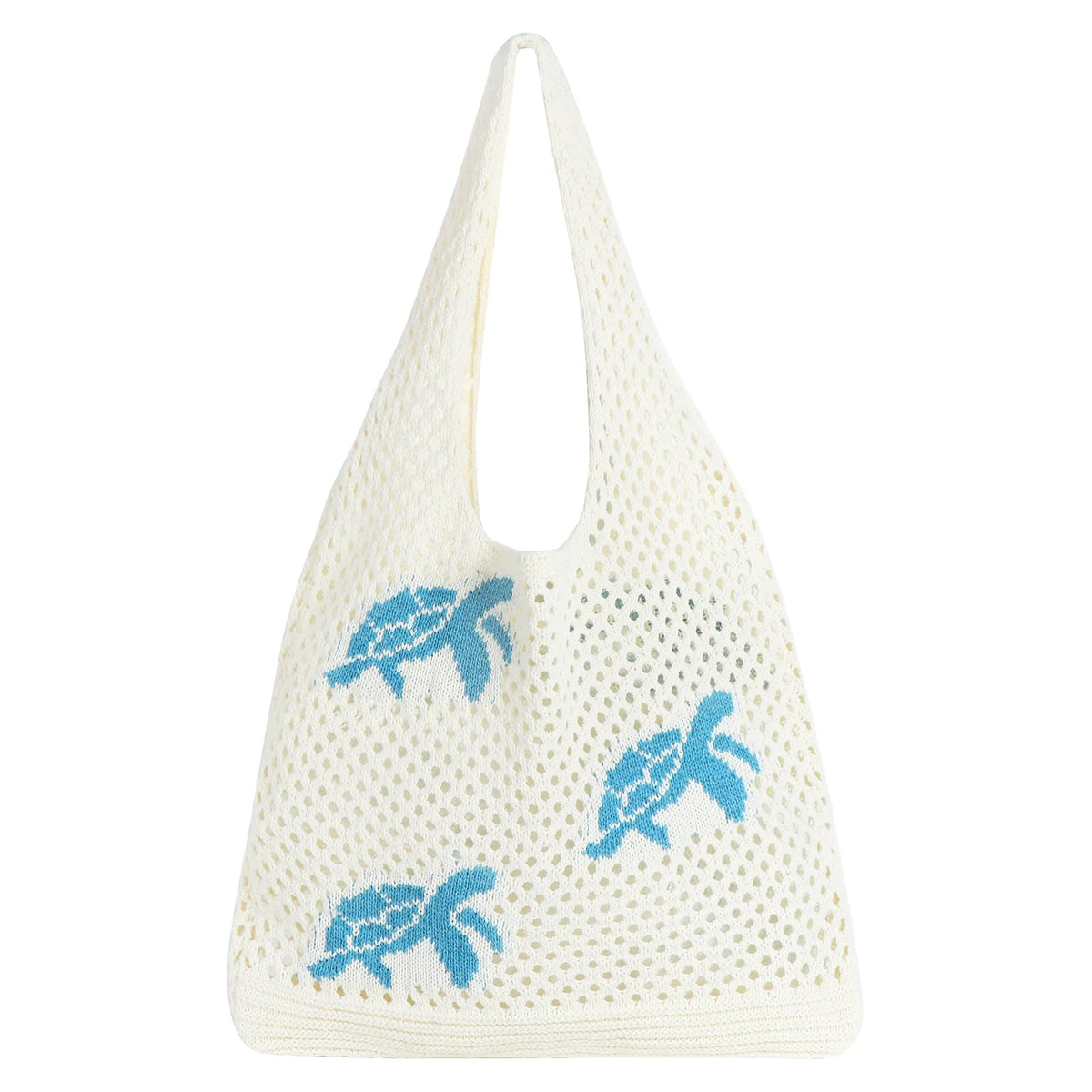 HASTHIP® Bolsa de playa de malla ganchillo para mujer,bolso hombro bohemio estético verano,bolso tejido grande para vacaciones tote bag ligera y reutilizable