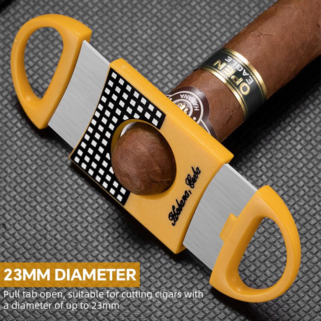 HASTHIP Cigar Cutter Set for All Cigar Sizes with 23mm V Cutter and 8mm Punch | Stainless Steel Gift