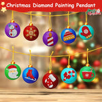 10Pcs DIY Diamond Painting Christmas Tree Ornament Sparkling Hanging Christmas Tree Pendant Christmas Gift Box Charms Decoration DIY Diamond Painting Kit with Tools DIY Home Decor Kit