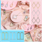 55Pcs Resin Pendant Mould, Mini Frame Pendants, Charm Pendant Metal Resin Moulds Kit For Key Chain Earring Necklaces Bracelet Diy Crafts, Multi-coloured