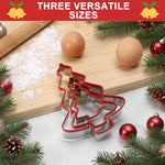 HASTHIP Christmas Tree Cookie Cutters Set for Holiday Baking with 3 Sizes 7.5–12cm Stainless Steel | Family DIY Cookie Making