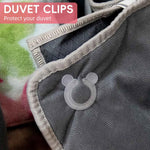 HASTHIP Duvet Clips for Secure Bedding with Anti Slip Snap On Design | 4 Clear Fasteners