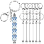 HASTHIP® 6Pcs DIY Keychains for Beading Keychain, No Beads, DIY Beading Keyring Keychain with Lobster Buckle Metal Beaded Keychain for DIY Beading Keychain, Beaded Bag Charms, DIY Crafts Gift