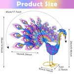 HASTHIP Peacock Decoration for Home and Garden featuring 38cm Wrought Iron Art Showpiece