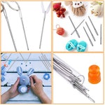 HASTHIP Wool Knitting Needle Set for Crochet Projects with Clear Bottle | 15pcs Stainless Steel Big Eye Needles in 5.2–7 cm Sizes