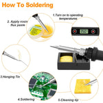 HASTHIP Electric Soldering Iron Kit for Electronics with LCD Display and 200–450°C Adjustable Temperature | 12 Pcs Welding Tools