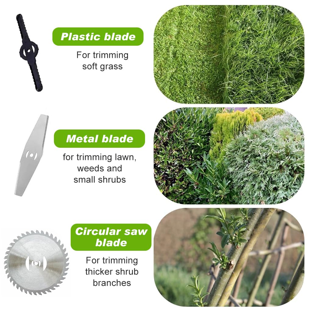 HASTHIP Grass Trimmer Blade Replacement for Lawn Cutting with 15CM Alloy Head and 14PCS Saw Blades | Includes 5PCS Plastic Blades