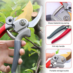 HASTHIP® Gardening Bypass Pruner 7.8 Inches SK5 Steel Hand Pruner with Safety Lock Anti-slip Rubberized Handle Design Spring Loaded Labor Saving Bypass Pruner for Shrubs, Flowers, Fruit Trees