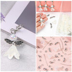 HASTHIP DIY Angel Wing Charms Kit for Jewelry Making with 50Pcs Pearl & Lily Components